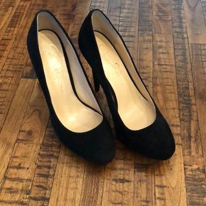🔥Jessica Simpson black suede heels size 8🔥